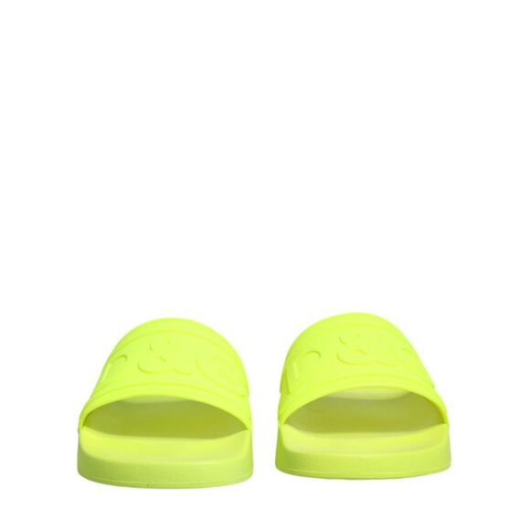 Dolce & Gabbana Green Rubber Slides Sandals Beachwear Men\'s Shoes